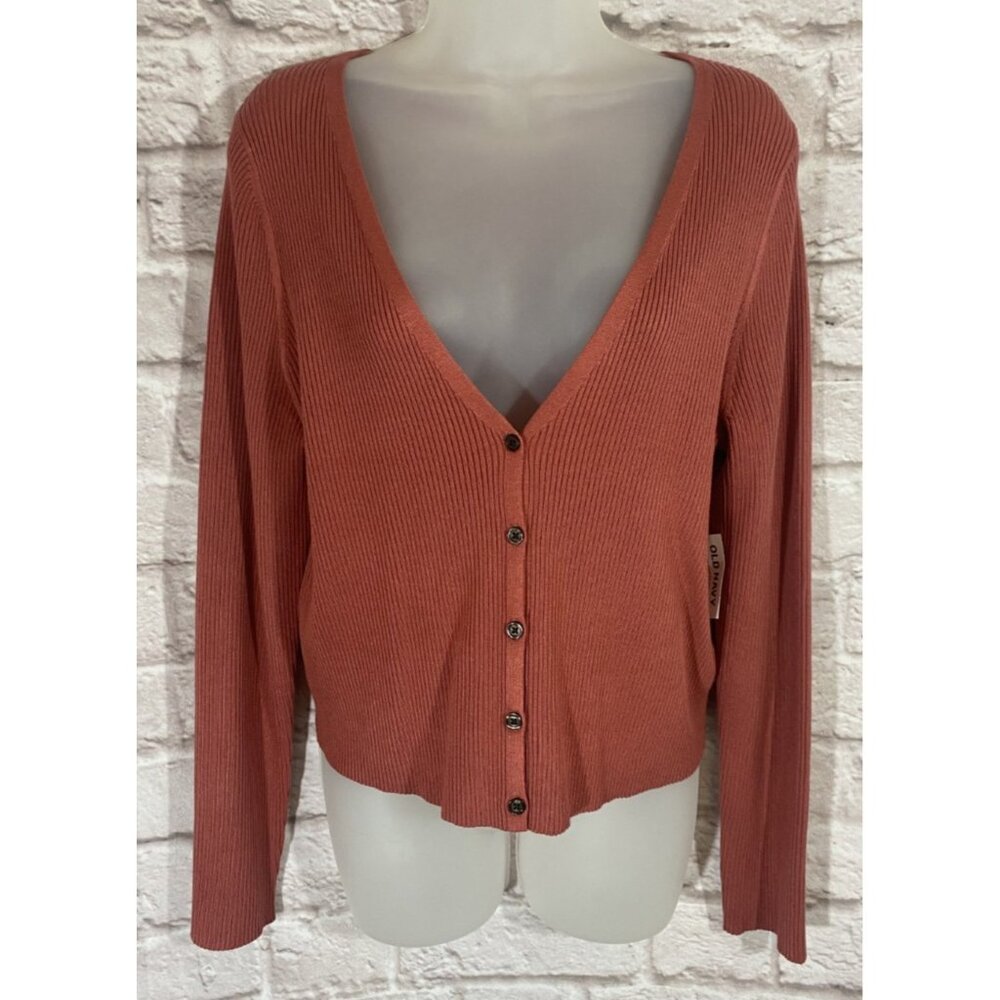 NEW Old Navy Cropped Ribbed Soft Sweater Large Dusty Rose Pink Stretch Layering